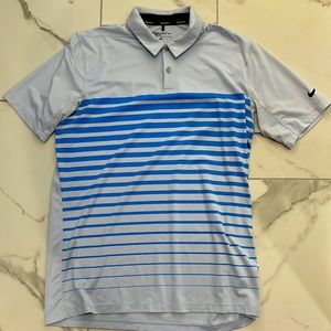 Nike Golf dri-fit blue striped polo